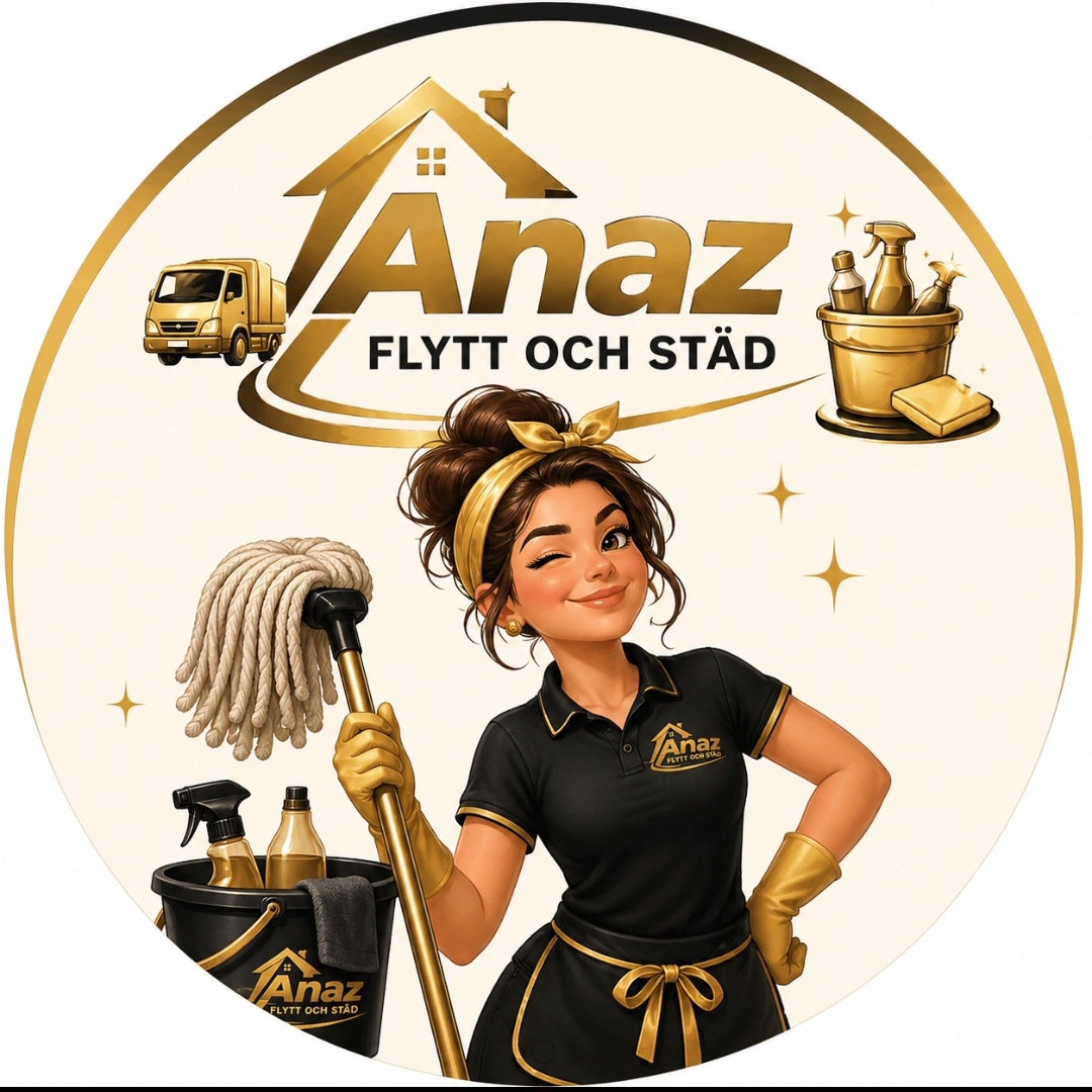 Illustration av Anaz städpersonal med städutrustning